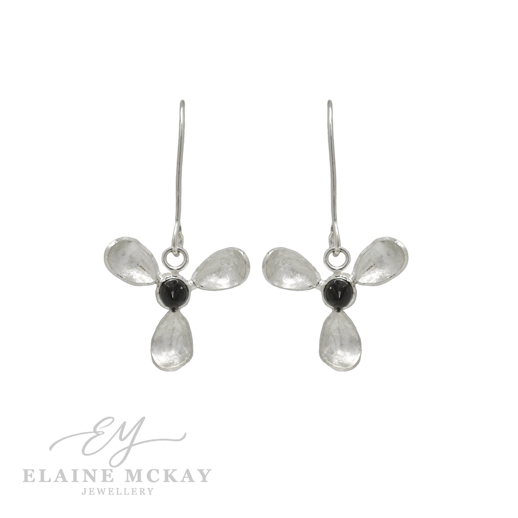 Black Spinel Iris drop earrings