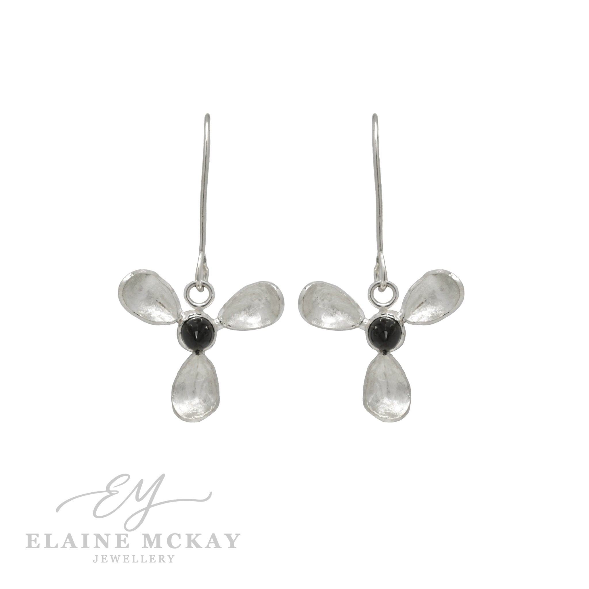 Black Spinel Iris drop earrings