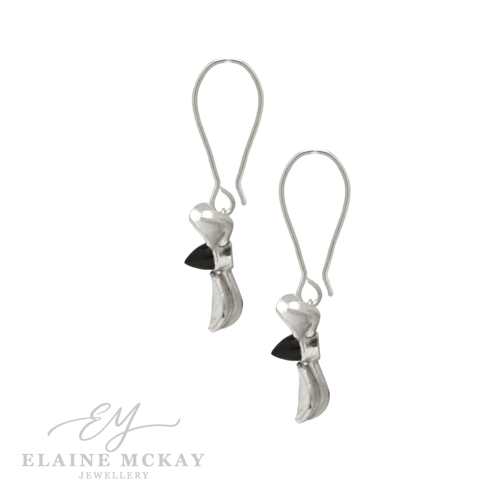 Black Spinel Iris drop earrings