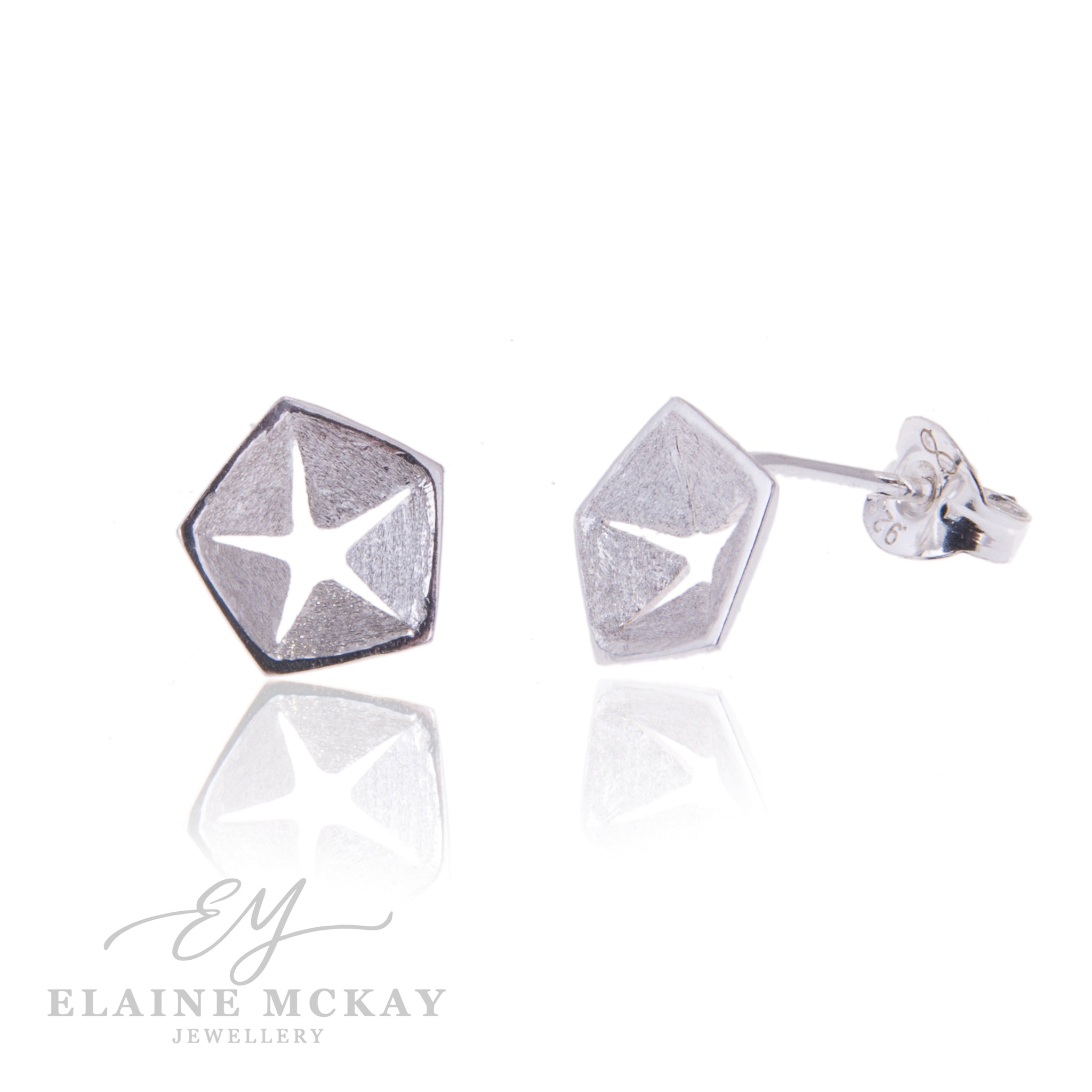 Hex star stud earrings