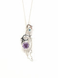 Trailing Leaf Amethyst & Topaz necklace