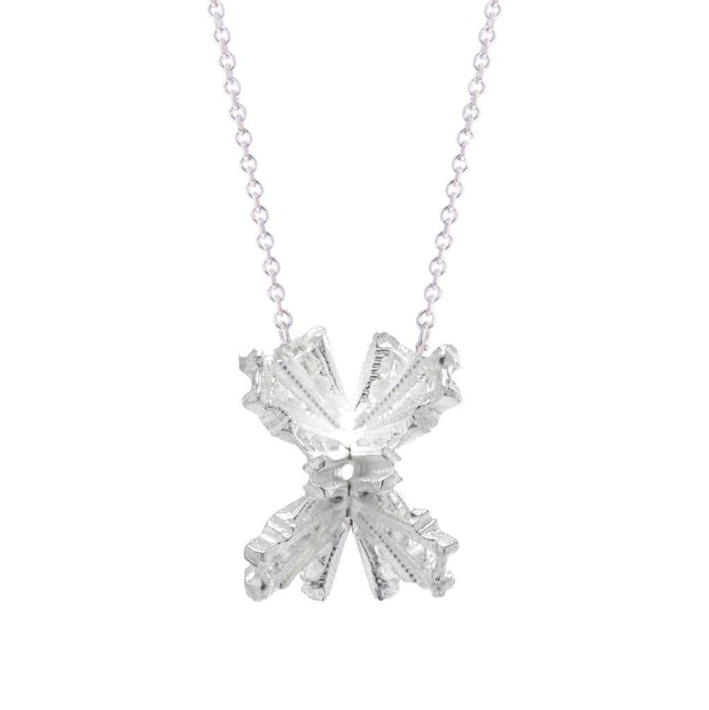 Sterling silver Reflect necklace on a white background