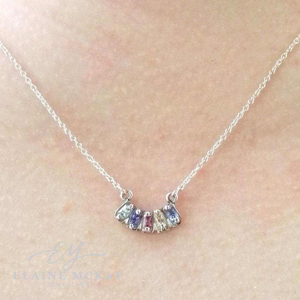 Sapphire rainbow necklace