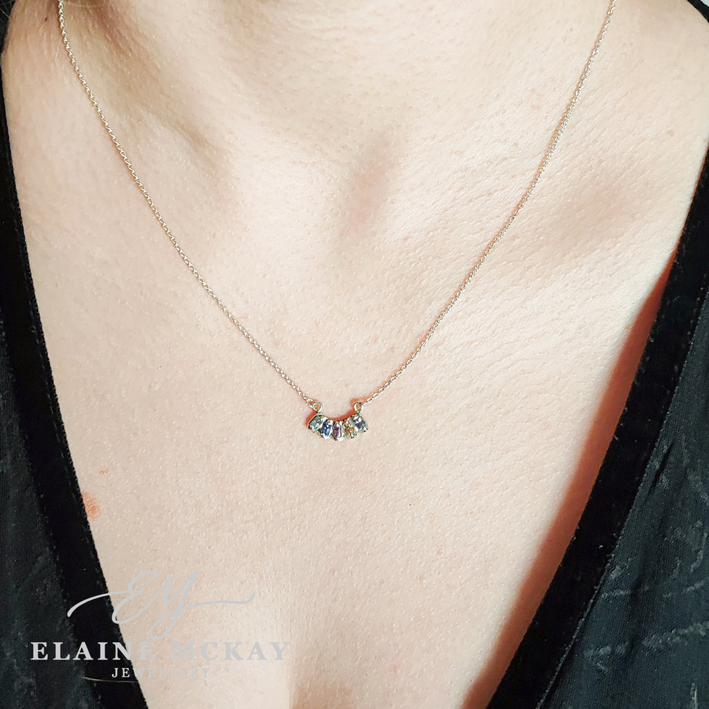 Sapphire rainbow necklace