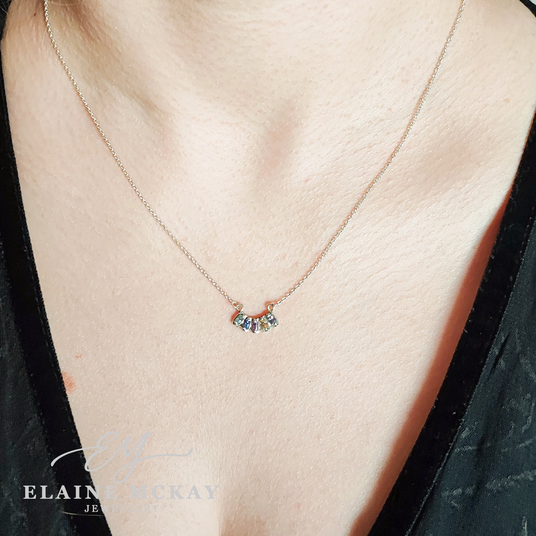 Sapphire rainbow necklace
