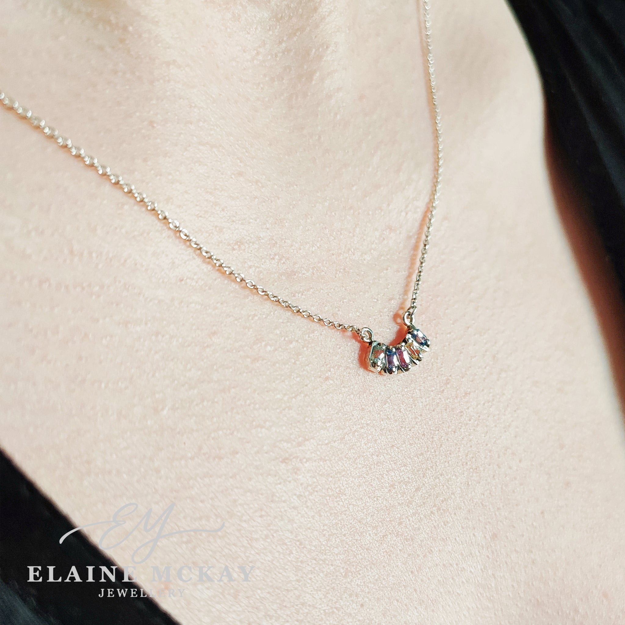 Sapphire rainbow necklace